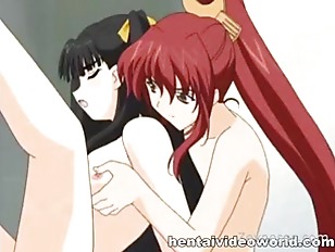 Lesbian threesome and dp in sexy hentai Tags